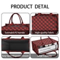 thumbnail image 4 of Large Capacity Tote Bag,Red Black Checkerboard Checkered Pattern Handbag Fashion Luxury Tote Bag,15.7"x13"x 5.1" Inches,Laptop Compatible, 4 of 6