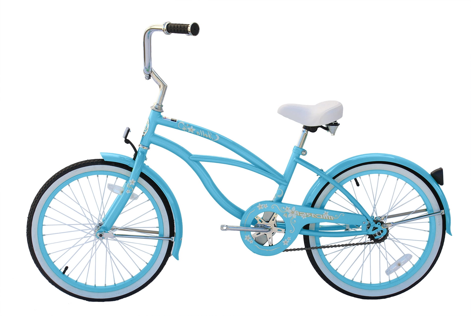 Wonder Wheels 20" Beach Cruiser Single Speed Bicycle, Bike, Baby Blue Rims - Baby Blue