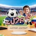 thumbnail image 4 of Linnome 4 Inch Custom Acrylic Football Shape Name Plate Soccer Player Personalized Gift For Fans Home Office Desk Decoration Trophy Display, 4 of 7