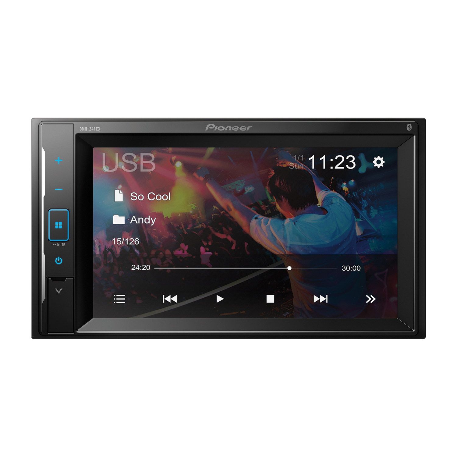 Pioneer DMH-241EX 6.2-In. Car In-Dash Unit, Double-DIN Digital Media Receiver with Touch Screen and Bluetooth, DMH-241EX - image 4 of 9
