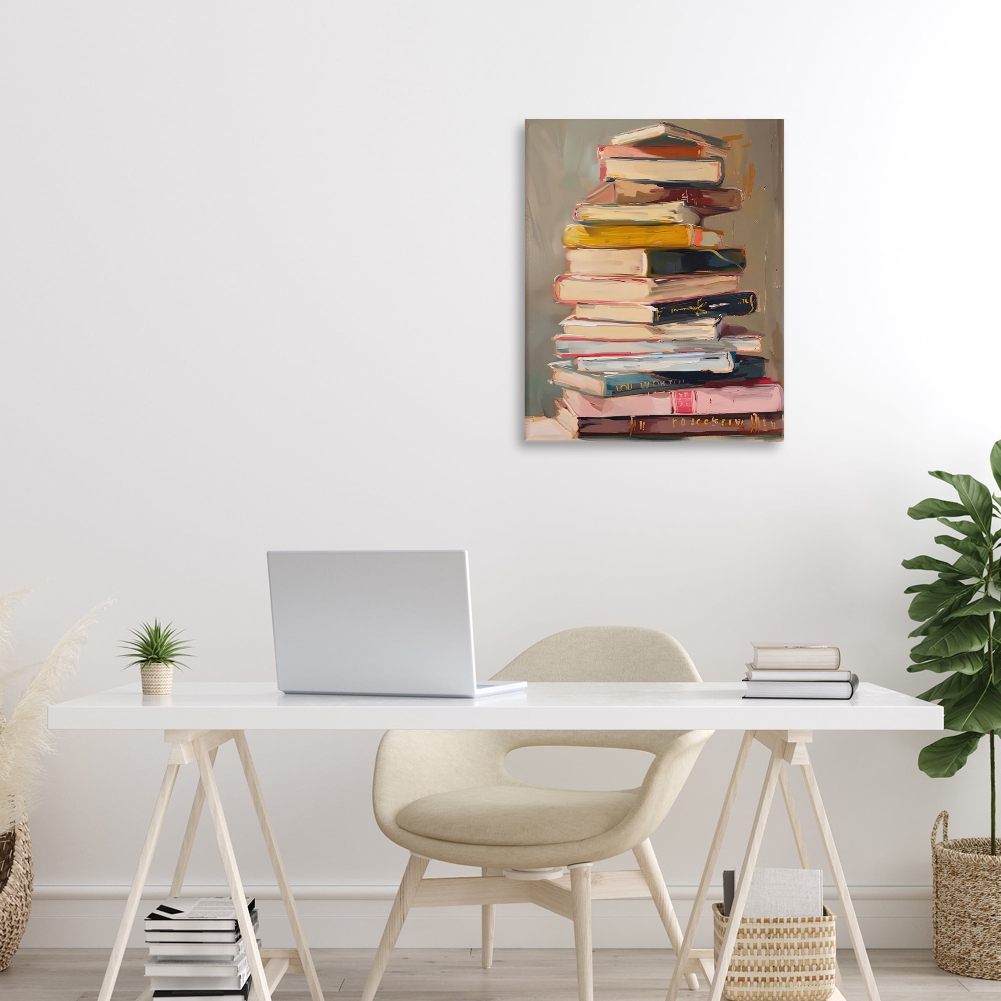 Stupell Industries Well Loved Bookstack Canvas Wall Art, design by LSR Design Studio