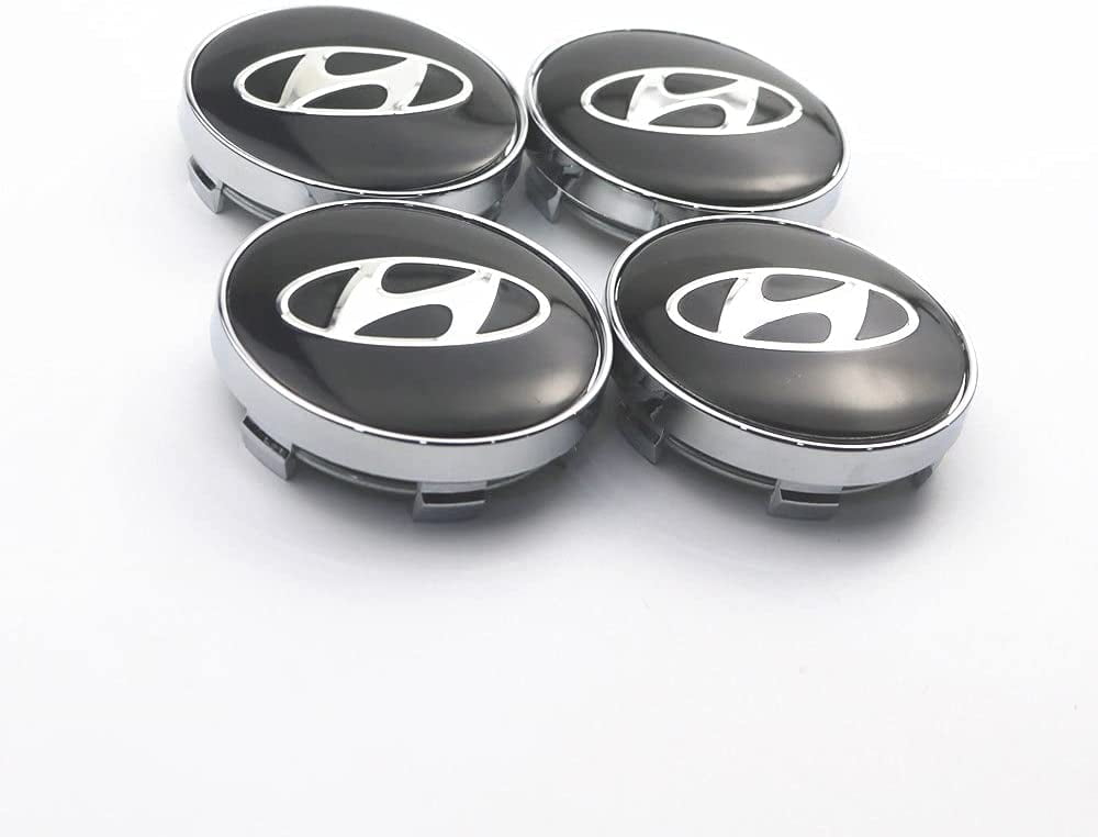 4PCS 60mm Wheel Center Hub Caps Wheel Rim Logo Badge Emblem For Hyundai Silver