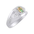 thumbnail image 4 of Rylos 14K White Gold Classic 6X4MM Oval Opal African & Sparkling Diamond Ring - Birthstone Jewelry for Men -Size 8, 4 of 7