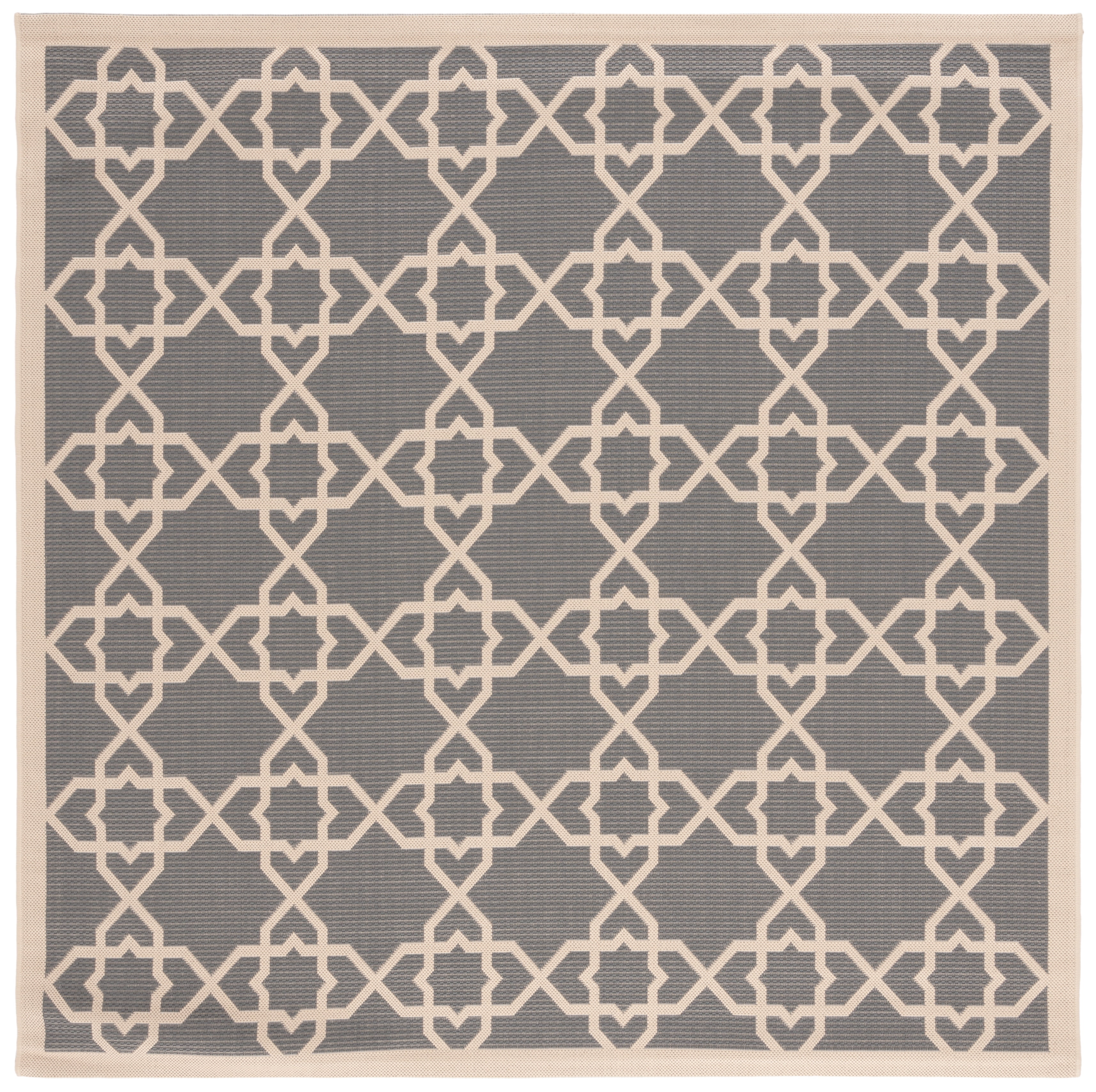 Safavieh Courtyard Carol Geometric Indoor/Outdoor Area Rug, Gray/Beige, 6'7" x 6'7" Square
