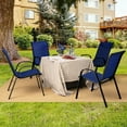 thumbnail image 2 of Costway Set of 4 Patio Dining Chairs Stackable Armrest Space Saving Garden Navy, 2 of 10