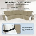 thumbnail image 6 of HDCAXKJ 100% Waterproof Reclining Sectional Couch Covers L-Shape Recliner Sofa Cover 5 Seat, Khaki, 6 of 11