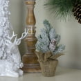 thumbnail image 2 of Northlight 0.8 FT Flocked Mini Pine Cone Christmas Tree in Beige Burlap Pot, 2 of 5