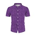 thumbnail image 4 of Tops Para Hombre Casual Cuello en V Manga Corta Festival Estampado Estampado Blusa Camisa Estampada Odeerbi ODB181586, 4 of 7