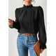 thumbnail image 3 of 1PCS chiffon top de manga larga para las mujeres-negro, 3 of 6