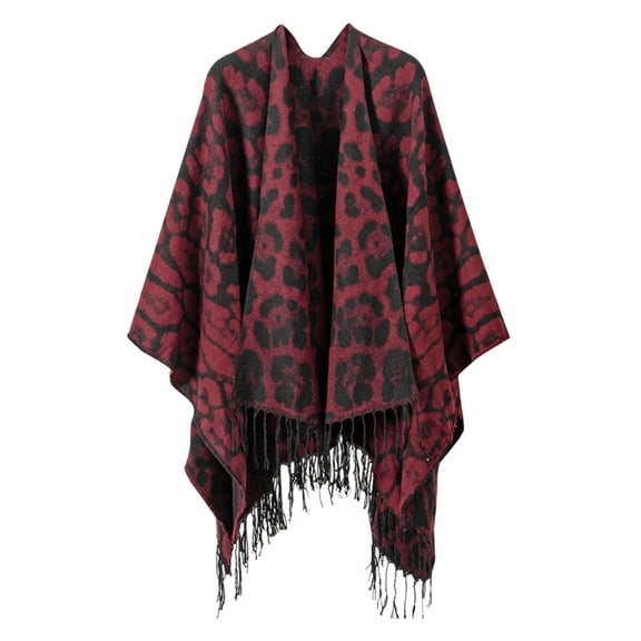 QQAMB Women Shawls Leopard Print Fall Winter Scarf Fashion Soft Warm Comfortable Casual Pashmina Blanket Shawl Wrap