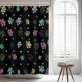 thumbnail image 3 of Dog Shower Curtain Colorful Paw Print Shower Curtain Cute Dog Cat Pet Paw Animal Lover Claw Footprint Modern Shower Curtain Set Bathtub Curtain Decor with 12 Hooks 72x72 inches, 3 of 6