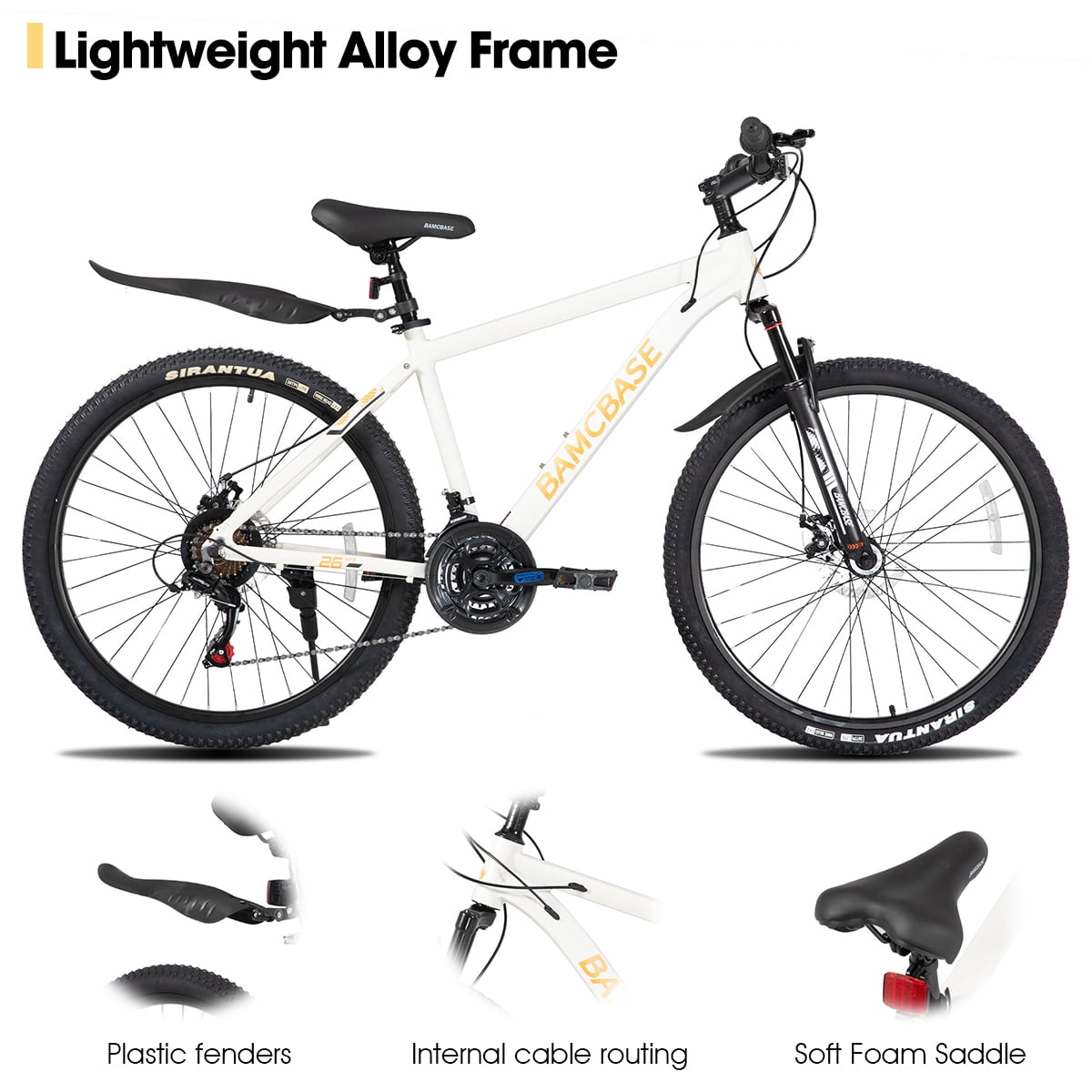 HILAND 27.5 Inch Mountain Bike, Mens and Womens Aluminum Frame MTB with 21 Speeds, Dis Brake, Hardtail Bicycle for Adults