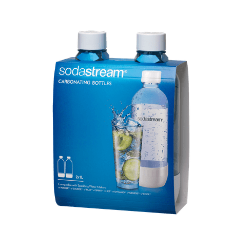 SodaStream 1 Liter Carbonating Bottles Twin Pack, White