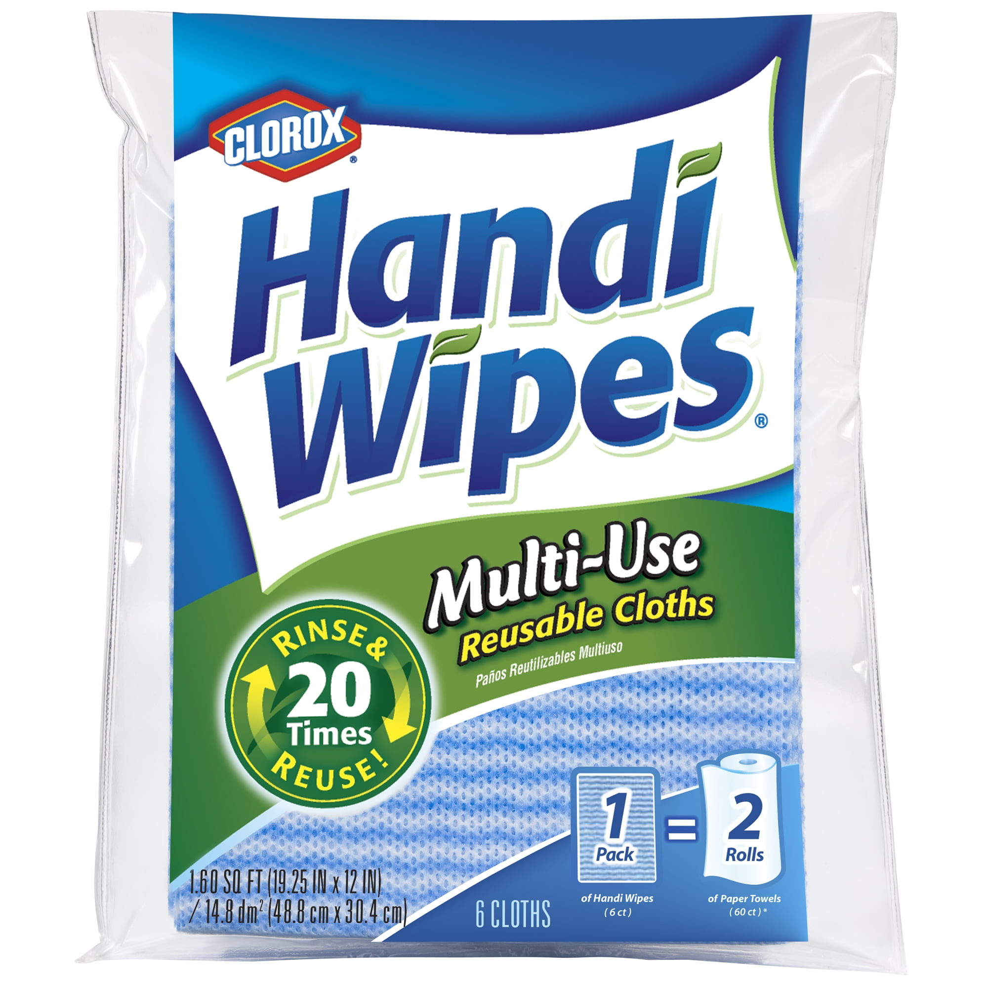 Clorox Handi Wipes Multi-Use Reusable Cloths, 6 ct