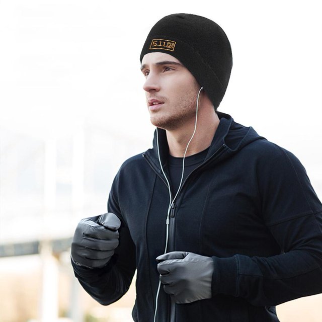 Ropa de Deporte Gorros de lana de invierno a prueba de viento, deportes cálidos, ciclismo, correr, esquí, gorra (negro)