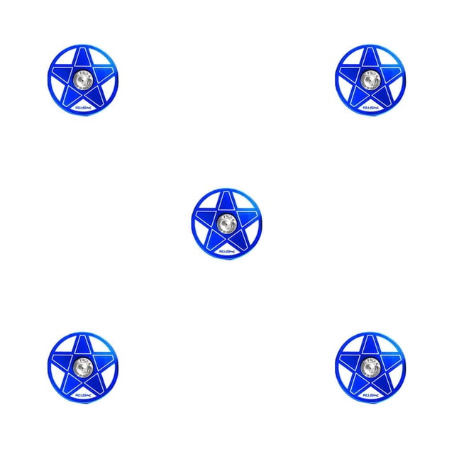 ZheElen RISK Road Bike Professional Rustproof Headset Cover Aluminum Alloy High Strength Stem Top Caps Cycling Headset Accessories Blue Pentagonal 5Set