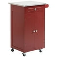 thumbnail image 1 of HOMCOM Kitchen Cart, Stainless Steel Top Small Trolley Towel Rack Red, 1 of 10