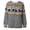 2Grey, variant on Women's Cat Print Fair Isle Knit Cardigan Round Neck Long Sleeve Button Front Sweater for Fall Winter Casual Wear