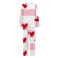 thumbnail image 5 of FDGIU Women's Valentine's Day Pajama Set - Long Sleeve Heart Print Top & Casual Pants Soft 2 Piece Sleepwear, 5 of 6