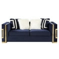 thumbnail image 3 of Acme Virrux Loveseat with 4 Pillows in Blue and Gold, 3 of 7