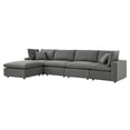 thumbnail image 5 of Modular Lounge Sectional Deep Sofa Set, Charcoal Grey Gray, Fabric, Modern Contemporary, Outdoor Patio Balcony Cafe Bistro Garden Furniture Hotel Hospitality, 5 of 10