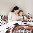thumbnail image 5 of Manfei Cartoon Rugby Ribbon Bedding Comforter Set for Teens, Fashion Abstract Twin Comforter Sets, Black White Polkadots Reversible Bedding Set, Breathable Home Decor, 2-Piece, 5 of 8