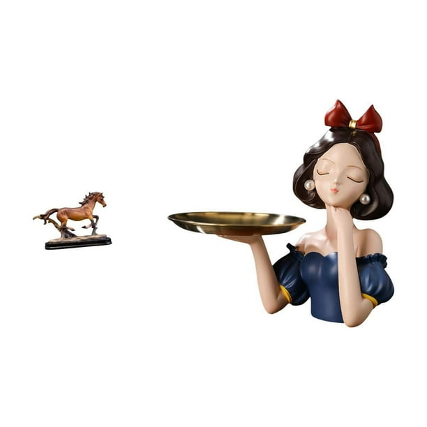 Escultura Figura Pieza De Arte Coleccionable Estatua De Caballo Para Decoración De Escritorio, Librería, Muebles De Sala De Estar Estatua De Princesa De Resina Soporte Para Llaves Bandeja De