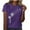 Purple, variant on Tops for Women Short Sleeve Round Neck Print Out Blouse T-Shirt Black S