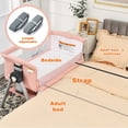 thumbnail image 3 of INFANS 3 in 1 Baby Bassinets, Bedside Sleeper for Newborn, Folding Crib with Mattress, Travel Bag, Wheels, 4-Sided Mesh, Easy to Assemble Cradle Co Sleeper Stationary Rock, Pink, 3 of 6