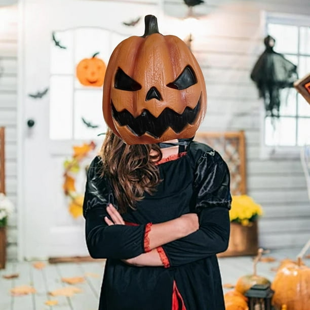 Máscara de calabaza de Halloween para hombres, máscara de cabeza de terror para bailes de máscaras de Halloween.