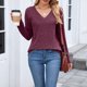 thumbnail image 5 of Ailaofu Women V Neck T-Shirt Casual Short Sleeve Plain Tee Shirts Blouses, 5 of 6