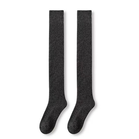KuKuZhu Winter Womens Thigh High Socks Cotton Striped Over The Knee Socks Knit Warm Tall Performance Pantyhose 60CM EU 35-41 US 5-8
