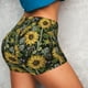 thumbnail image 4 of Fotbe Sunflowers Shorts Sin Costuras – Shorts Deportivos de Cintura Alta para Mujer, Elásticos para Gimnasio, Yoga, Running o Ciclismo-Small, 4 of 8