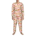 thumbnail image 3 of Lsque Cherries And Bows Pattern Long Sleeve Pajama Set for Men - Soft 2-Piece Sleepwear and Loungewear Set with Pockets, Comfy Nightwear-Medium, 3 of 7