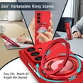 thumbnail image 5 of ELEHOLD Case for Samsung Galaxy Z Fold 7 2025, Ring Magnetic Fits Wireless Charger Anti-Scratch Shockproof Slim Rugged Protective Phone Case for Samsung Galaxy Z Fold 7 ,Red, 5 of 9