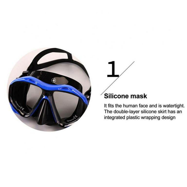 Diving Mask Snorkeling Gear Kids adult Snorkel Mask Dive Goggles Silicone Swim Glasses for Scuba Free Diving Spearfishing Impact Resistance, Size: 17
