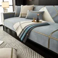 thumbnail image 4 of Soft Chenille Embroidered Sofa Towel Universal Sectional Anti-cat Scratch Sofa Cover Anti-slip Couch Cover for Living Room (H,110x210cm 1pcs), 4 of 7