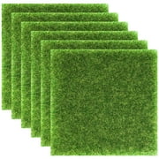 6Pcs Decorative Grass Mats Wear-resistant Fake Grasses Compact Grass Pads DIY Accessory