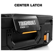 StackTech Lockable Tool Box, Durable Plastic Storage Organizer, Black