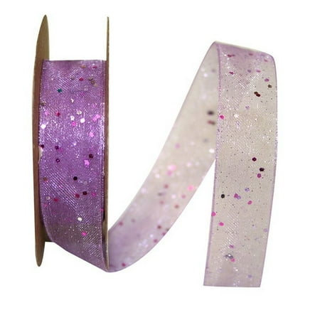 UPC: 0840108861970 | JAM Paper Sheer Glitter Ribbon  5/8 Inches x 25 Yards  Lavender Purple  Sold Individually