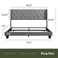 thumbnail image 6 of Lammaloe King Size Platform Bed Frame with Wingback Diamond Upholstered Headboard, Silver, King, 6 of 9