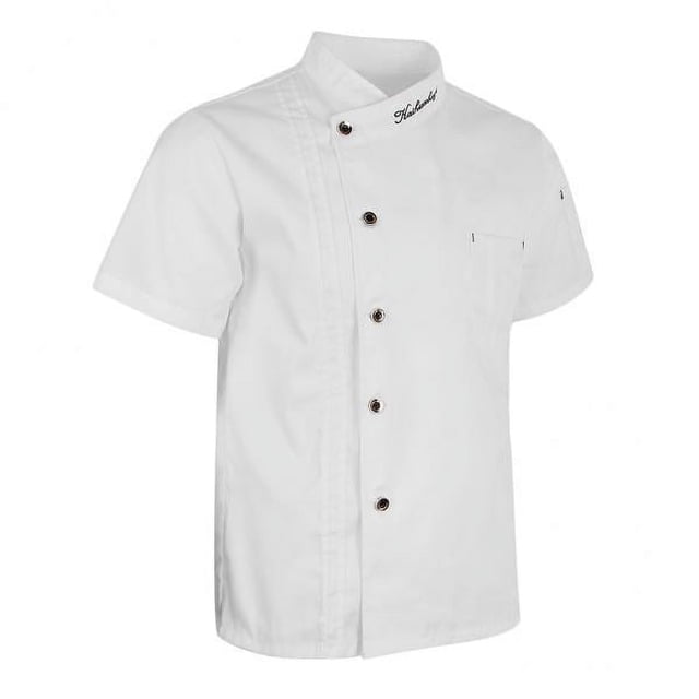 2xUnisex Chef Chaquetas Abrigo Camisa De Manga Corta Uniformes De Cocina L Blanco Sunnimix uniforme de chaqueta de chef
