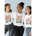 thumbnail image 2 of Camiseta Para Mujer De Verano Cuello Redondo1pc, Beautiful Flowers, Valentine'S Day, Women'S T-shirt, Short Sleeved, Comfortable and Breathable,Camisetas de verano para mujer, manga corta, cuello re, 2 of 7