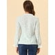 thumbnail image 3 of Allegra K Blusa Informal De Manga Larga Con Volantes Florales Y Cuello En V Para Mujer Azul Claro M, 3 of 4