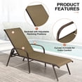 thumbnail image 4 of Crestlive Products 2-Pack Outdoor Chaise Lounge Chair, 5‑Position Adjustable Patio Recliner, Brown, 4 of 6