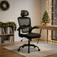thumbnail image 2 of Silla de Oficina Color Negro Ergonómico con Reposacabezas y Reposabrazos HOMEMAKE FURNITURE Moderno, 2 of 7