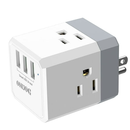 ONDOG USB Wall Plug Adapter - 3 USB Ports Multi Plug Splitter, Electrical Outlets for Home, Office, Cruise Use Essential, ETL Listed