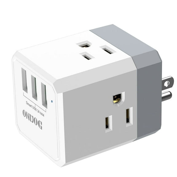 ONDOG USB Wall Plug Adapter - 3 USB Ports Multi Plug Splitter, Electrical Outlets for Home, Office, Cruise Use Essential, ETL Listed