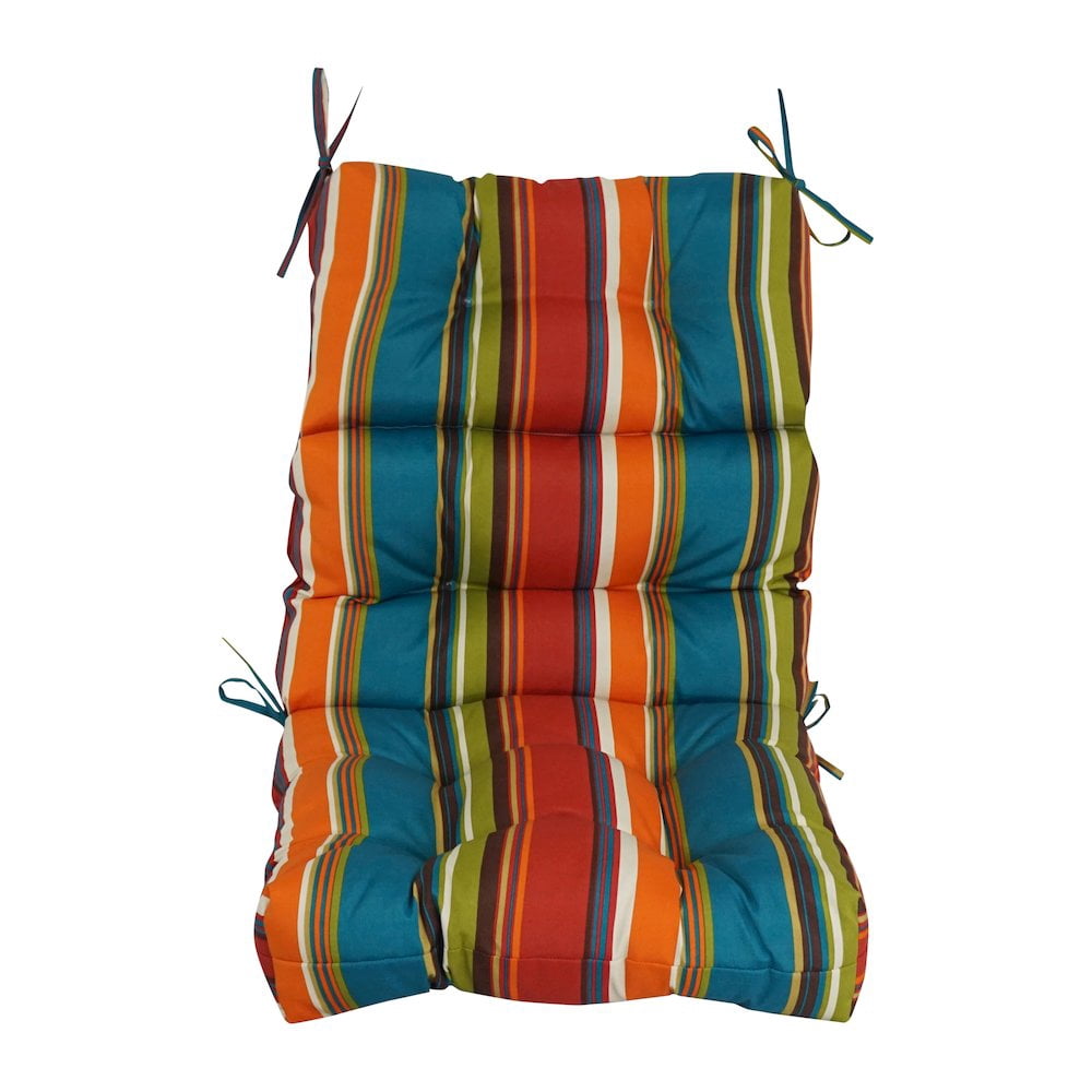 Blazing Needles 20-inch by 42-inch Spun Polyester Patterned Outdoor Tufted Chair Cushion