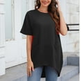 thumbnail image 5 of Scyoekwg Womens Dressy Blouses Trendy Womens Going Out Outfits Short Sleeve Tops Loose Comfy Clothes Womens Summer Fashion Ladies Blouses Dressy Casual, 5 of 6